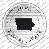 Iowa Hawkeye State Novelty Circle Sticker Decal