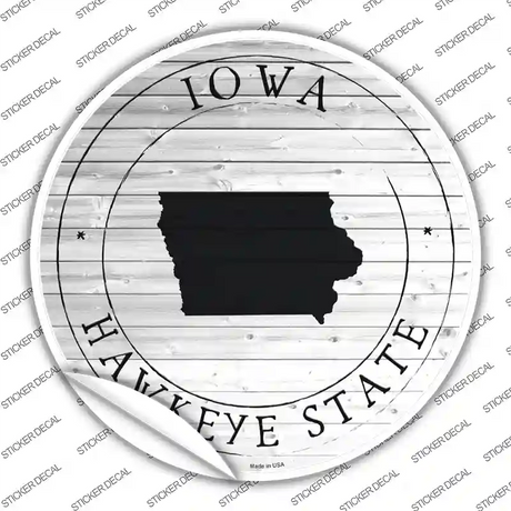 Iowa Hawkeye State Novelty Circle Sticker Decal