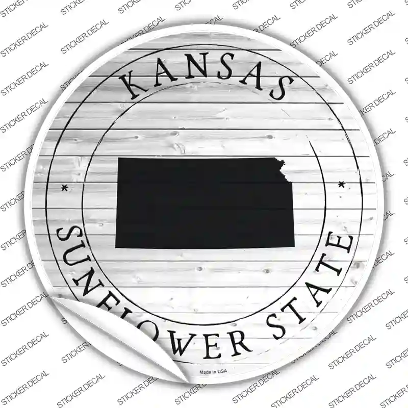 Kansas Sunflower State Novelty Circle Sticker Decal