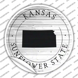 Kansas Sunflower State Novelty Circle Sticker Decal