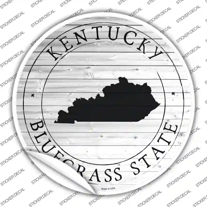 Kentucky Bluegrass State Novelty Circle Sticker Decal