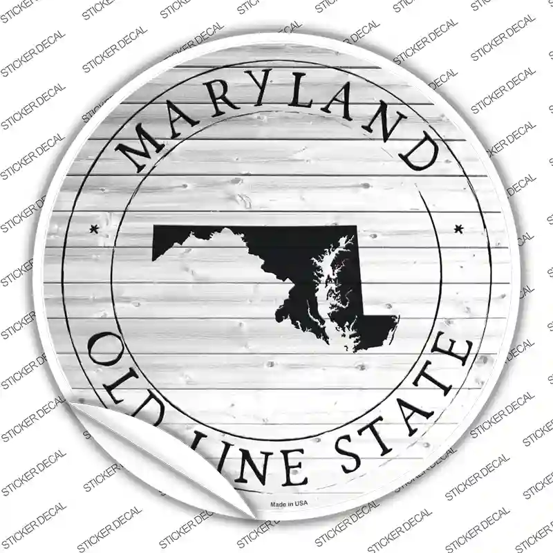 Maryland Old Line State Novelty Circle Sticker Decal