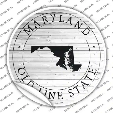 Maryland Old Line State Novelty Circle Sticker Decal