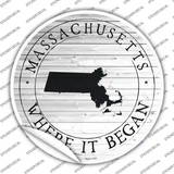 Massachusetts Where is Began Novelty Circle Sticker Decal