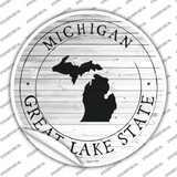 Michigan Great Lake State Novelty Circle Sticker Decal