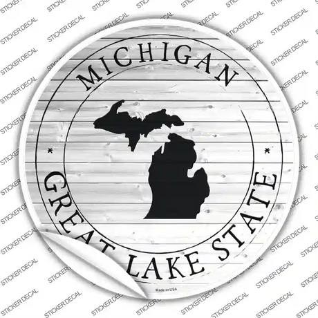 Michigan Great Lake State Novelty Circle Sticker Decal