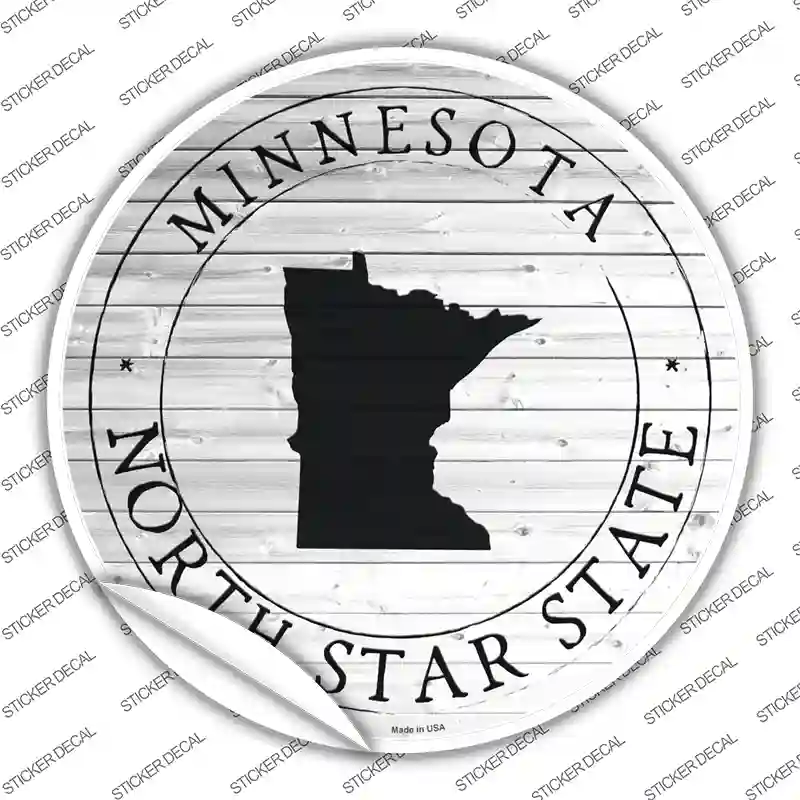 Minnesota North Star State Novelty Circle Sticker Decal