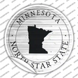 Minnesota North Star State Novelty Circle Sticker Decal