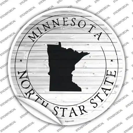 Minnesota North Star State Novelty Circle Sticker Decal