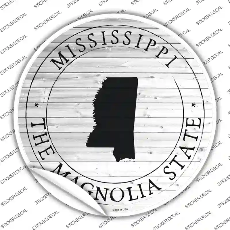 Mississippi Magnolia State Novelty Circle Sticker Decal