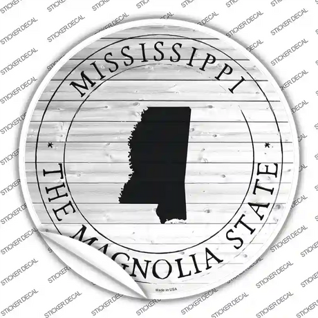 Mississippi Magnolia State Novelty Circle Sticker Decal