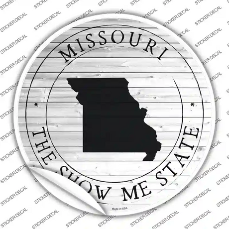 Missouri Show Me State Novelty Circle Sticker Decal