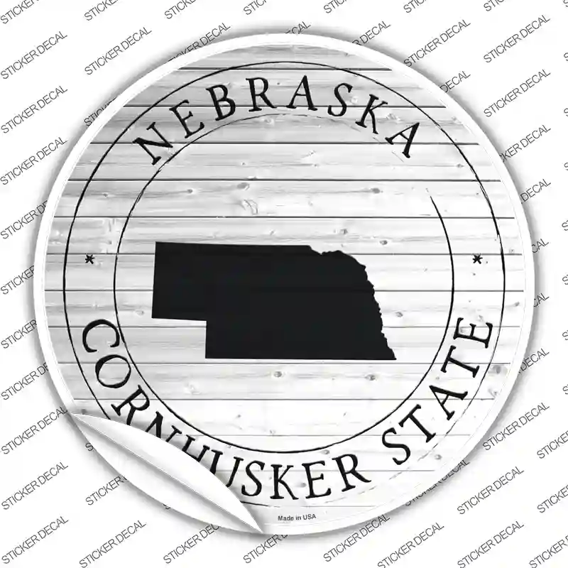 Nebraska Cornhusker State Novelty Circle Sticker Decal