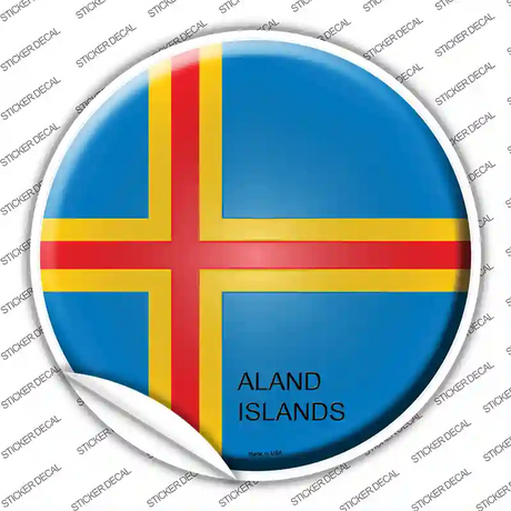 Aland Islands Country Novelty Circle Sticker Decal
