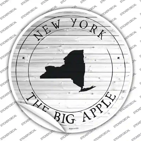 New York Big Apple Novelty Circle Sticker Decal