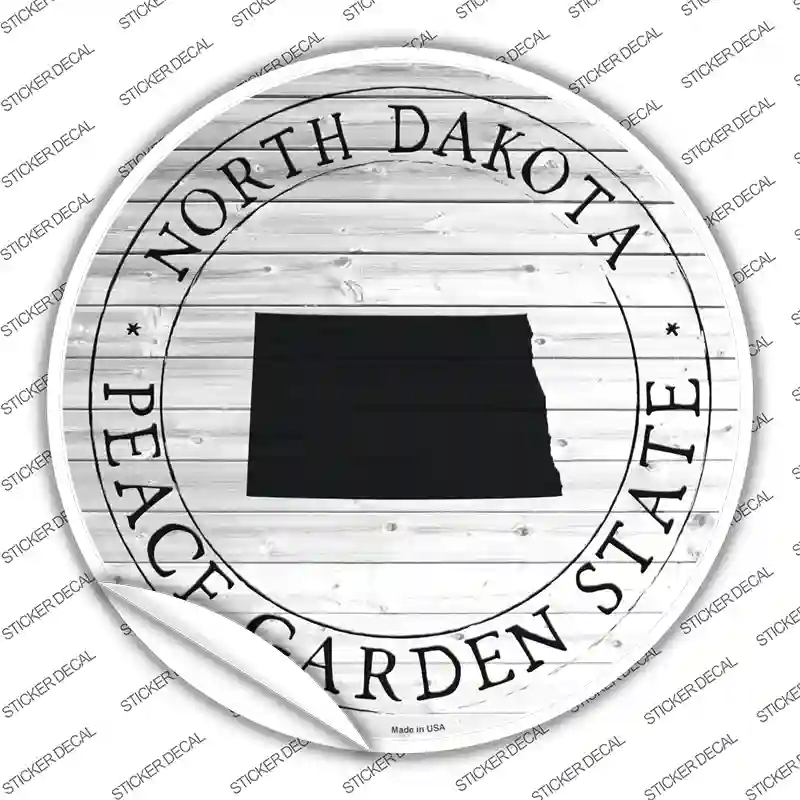 North Dakota Peace Garden State Novelty Circle Sticker Decal