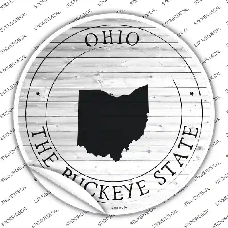 Ohio Buckeye State Novelty Circle Sticker Decal