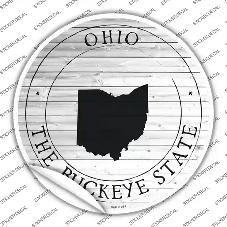 Ohio Buckeye State Novelty Circle Sticker Decal