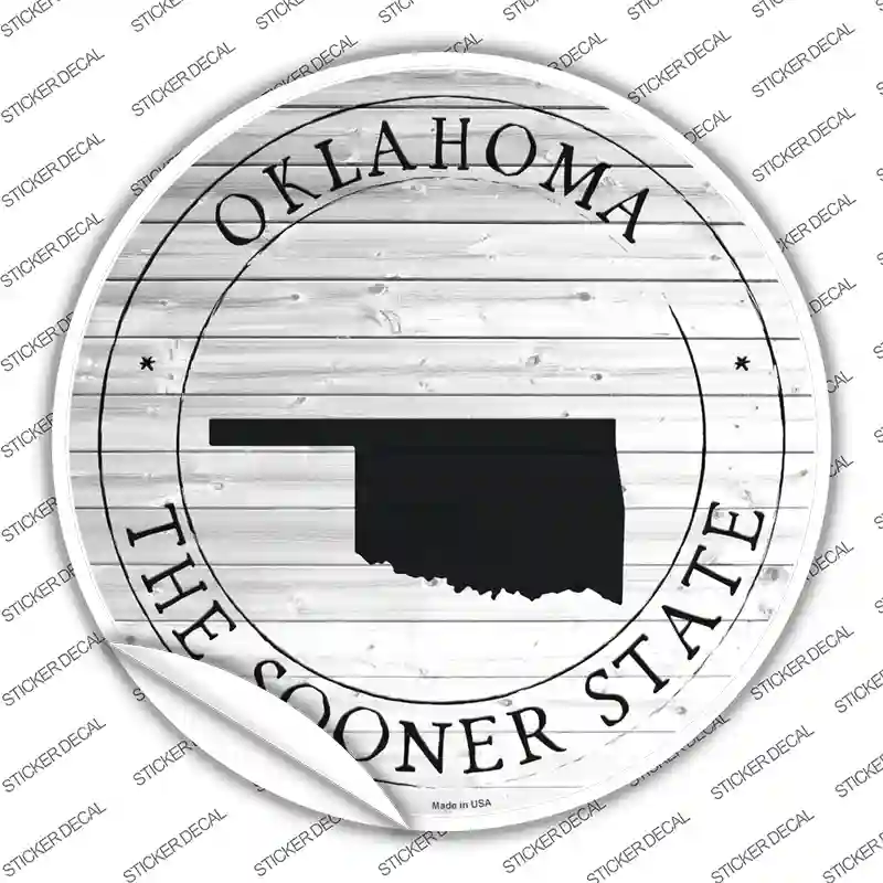Oklahoma Sooner State Novelty Circle Sticker Decal