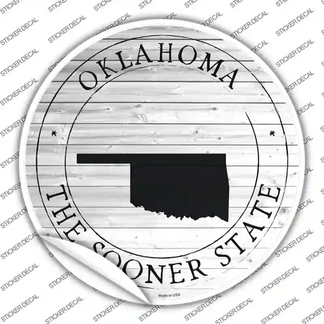 Oklahoma Sooner State Novelty Circle Sticker Decal