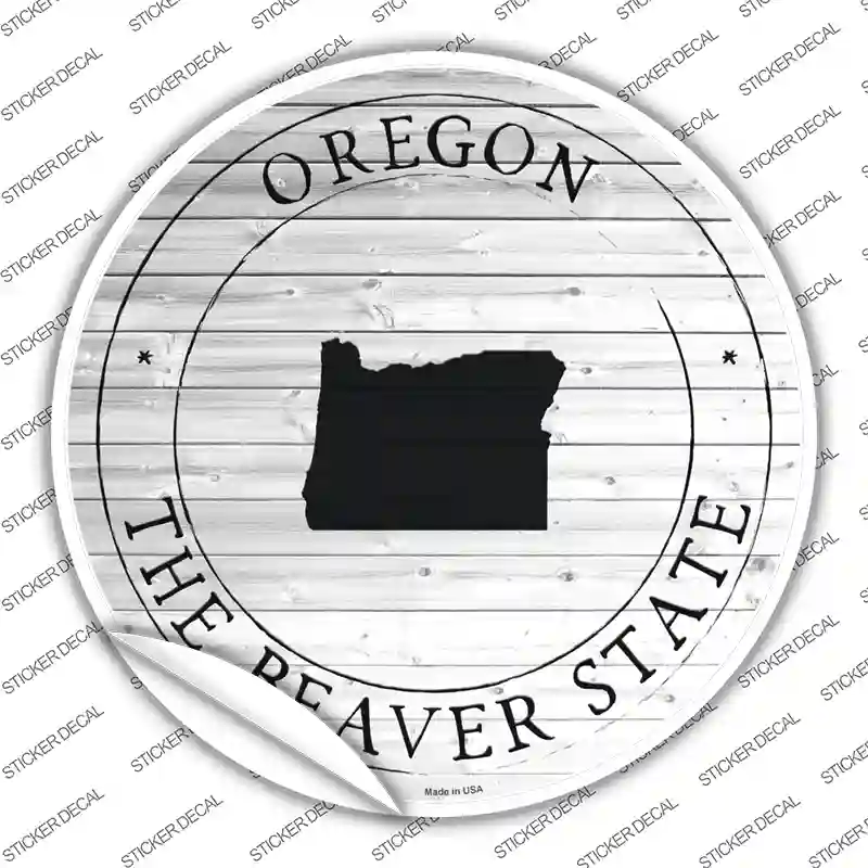 Oregon Beaver State Novelty Circle Sticker Decal