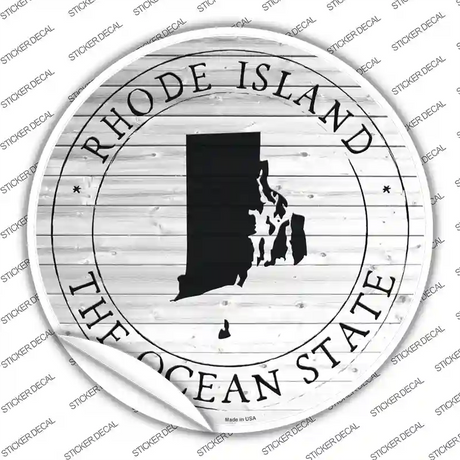 Rhode Island Ocean State Novelty Circle Sticker Decal