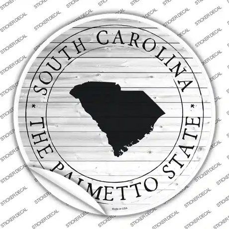 South Carolina Palmetto State Novelty Circle Sticker Decal