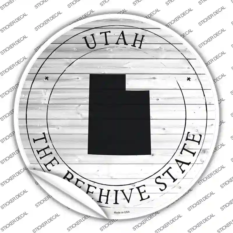 Utah Beehive State Novelty Circle Sticker Decal