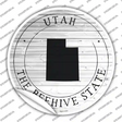Utah Beehive State Novelty Circle Sticker Decal