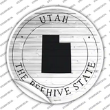 Utah Beehive State Novelty Circle Sticker Decal
