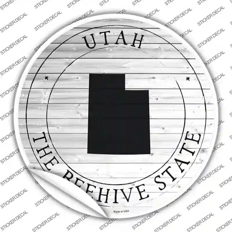 Utah Beehive State Novelty Circle Sticker Decal