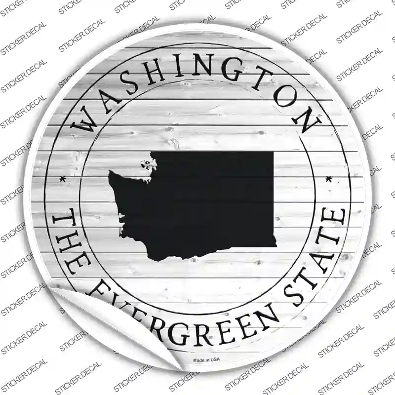 Washington Evergreen State Novelty Circle Sticker Decal