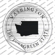 Washington Evergreen State Novelty Circle Sticker Decal