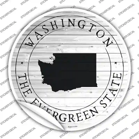 Washington Evergreen State Novelty Circle Sticker Decal