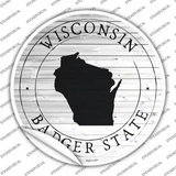 Wisconsin Badger State Novelty Circle Sticker Decal