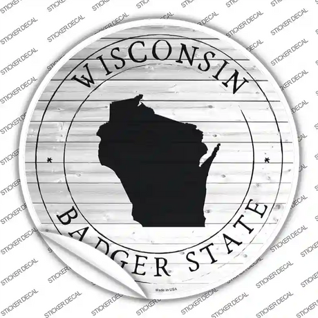 Wisconsin Badger State Novelty Circle Sticker Decal