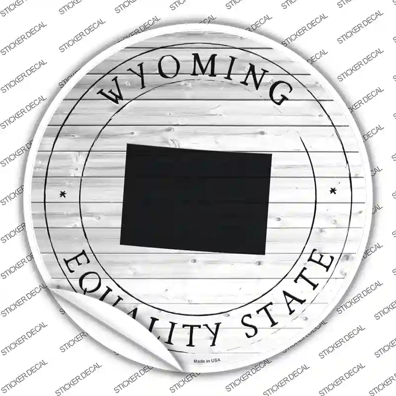 Wyoming Equality State Novelty Circle Sticker Decal