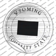 Wyoming Equality State Novelty Circle Sticker Decal