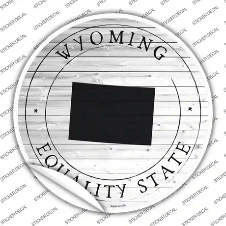 Wyoming Equality State Novelty Circle Sticker Decal