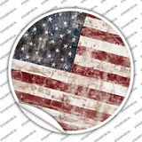American Flag Smudged Rusty Novelty Circle Sticker Decal