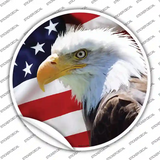 Eagle American Flag Novelty Circle Sticker Decal