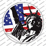 Lady Liberty Novelty Circle Sticker Decal