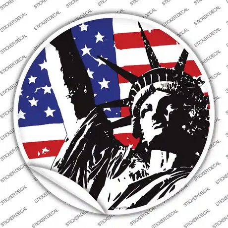 Lady Liberty Novelty Circle Sticker Decal