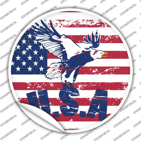 USA Eagle Novelty Circle Sticker Decal