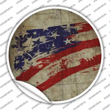 Distressed American Flag Novelty Circle Sticker Decal