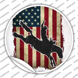 Bronco Rider Novelty Circle Sticker Decal