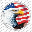 Eagle|American Flag Novelty Circle Sticker Decal