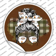 Aviator Bun Camper Print Novelty Circle Sticker Decal
