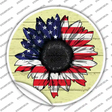 American Flag Sunflower Novelty Circle Sticker Decal