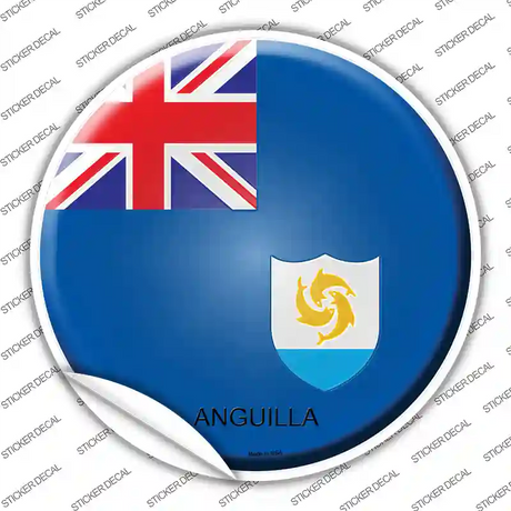 Anguilla Country Novelty Circle Sticker Decal